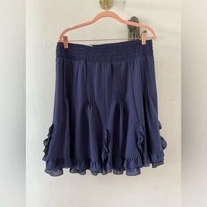 Cremieux Navy Flounce Skirt NWT